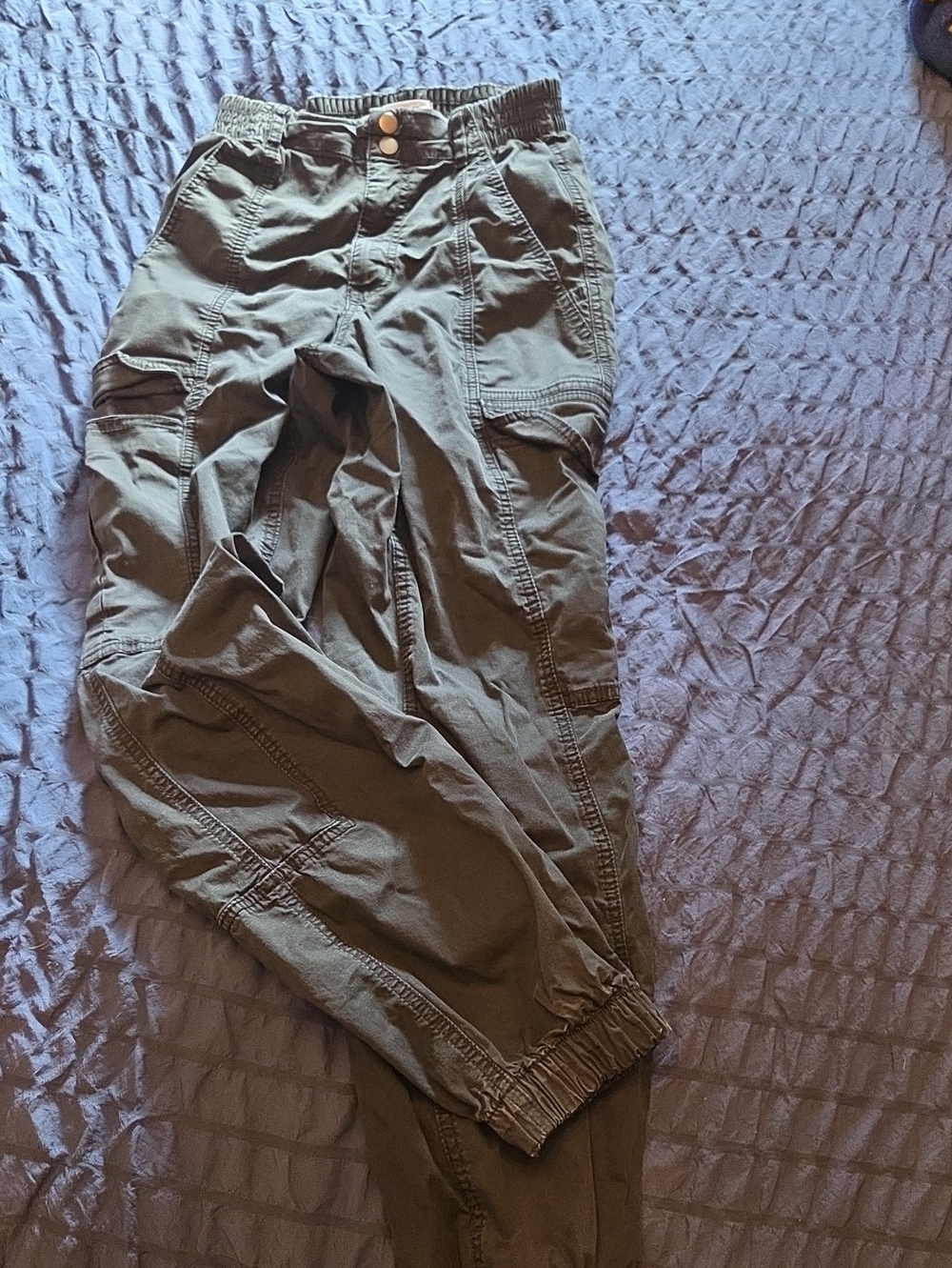 Garage Black Cargo Joggers with Elastic Cuffs
